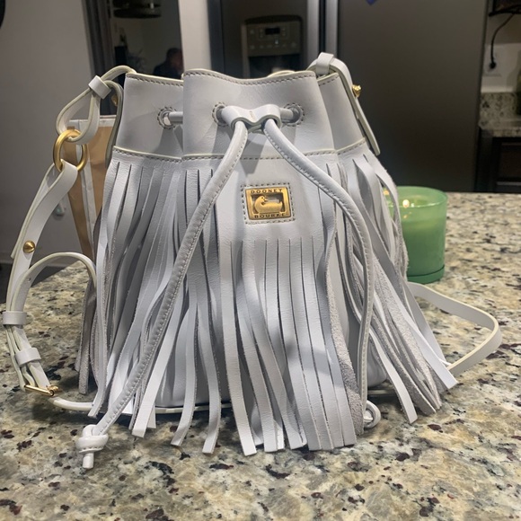 Dooney & Bourke Gray Fringe Shoulder Bag - Picture 1 of 7